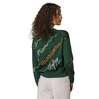 Miami Hurricanes Love Note Embroidered Pullover Sweater