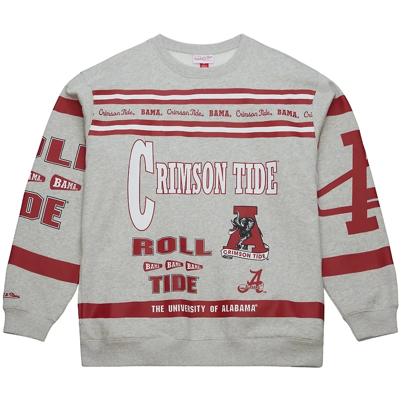 Mitchell  Ness Alabama Crimson Tide All Over Print Sweatshirt