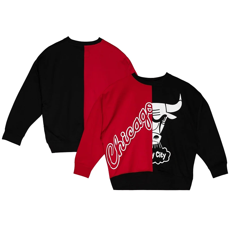 Mitchell  Ness Black Chicago Bulls Big Face 50 Pullover Sweatshirt