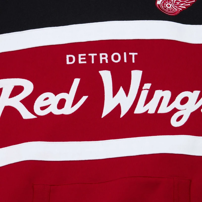 Mitchell  Ness Black Detroit Wings Head Coach Pullover Hoodie