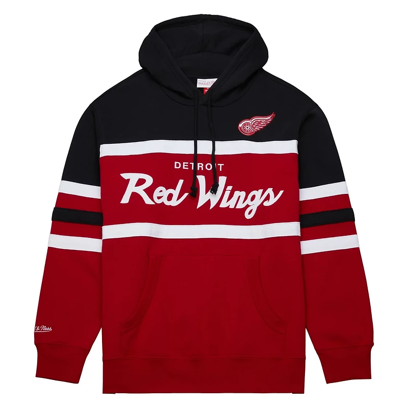 Mitchell  Ness Black Detroit Wings Head Coach Pullover Hoodie