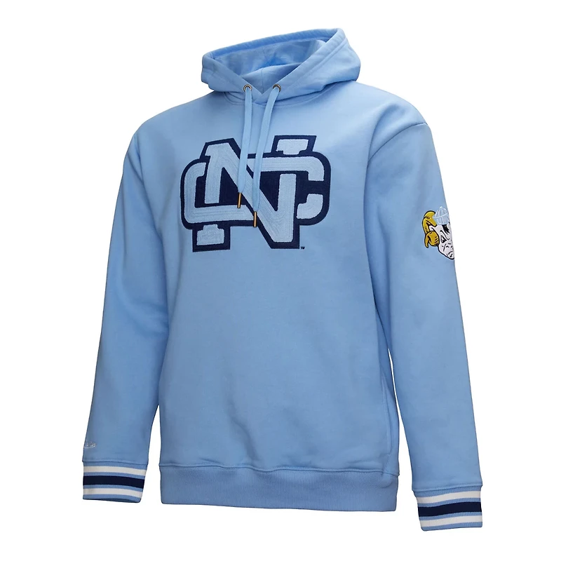 Mitchell Ness Carolina North Carolina Tar Heels Chainstich Fleece Pullover Hoodie