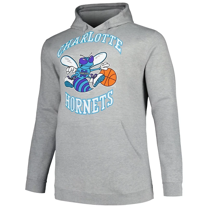 Mitchell  Ness Charlotte Hornets Hardwood Classics Big Tall Pullover Hoodie
