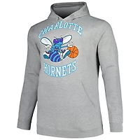 Mitchell  Ness Charlotte Hornets Hardwood Classics Big Tall Pullover Hoodie