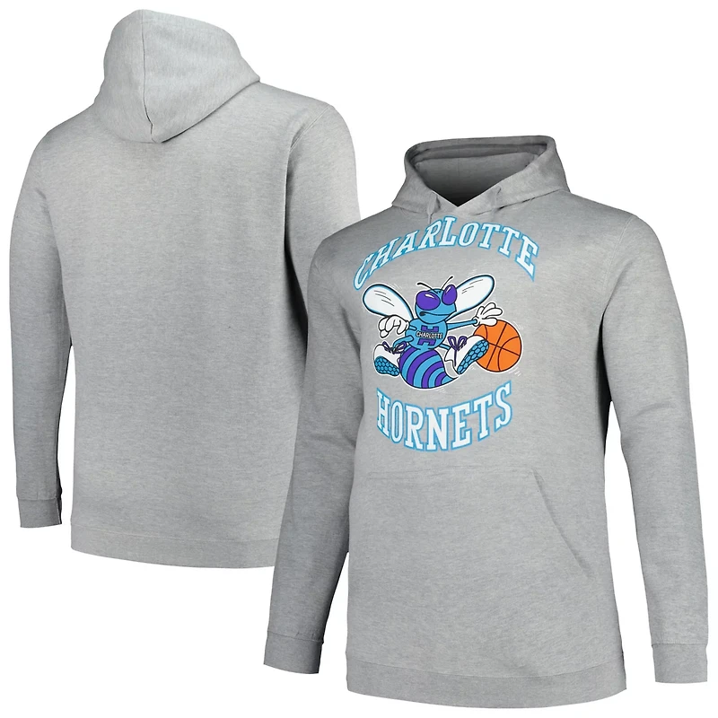 Mitchell  Ness Charlotte Hornets Hardwood Classics Big Tall Pullover Hoodie
