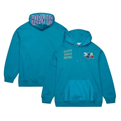 Mitchell  Ness Charlotte Hornets Team OG 20 Vintage Logo Fleece Pullover Hoodie