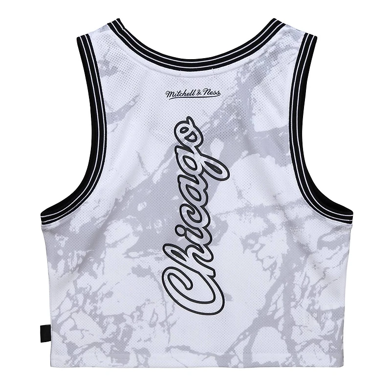 Mitchell Ness Chicago Bulls Hardwood Classics Marble Cropped Tank Top