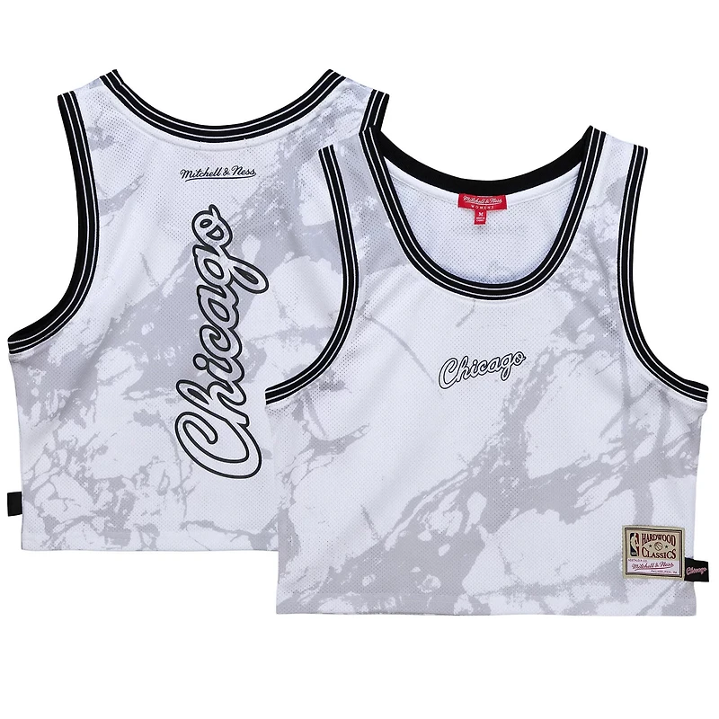 Mitchell Ness Chicago Bulls Hardwood Classics Marble Cropped Tank Top