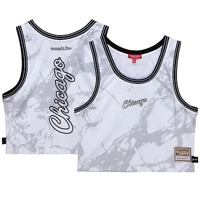 Mitchell Ness Chicago Bulls Hardwood Classics Marble Cropped Tank Top