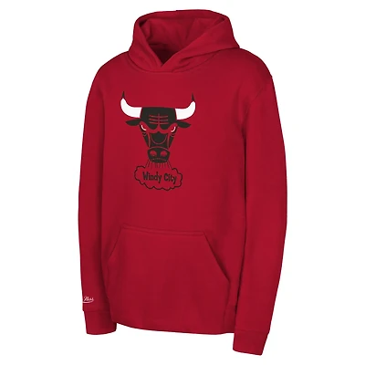 Mitchell  Ness Chicago Bulls Retro Logo Pullover Hoodie