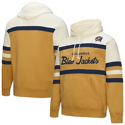 Mitchell  Ness Cream Columbus Blue Jackets Head Coach Pullover Hoodie