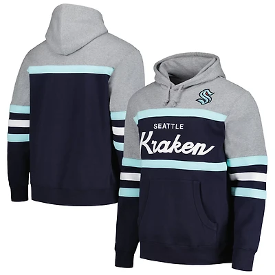 Mitchell  Ness Deep Sea Gray Seattle Kraken Head Coach Pullover Hoodie