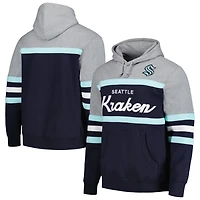 Mitchell  Ness Deep Sea Gray Seattle Kraken Head Coach Pullover Hoodie