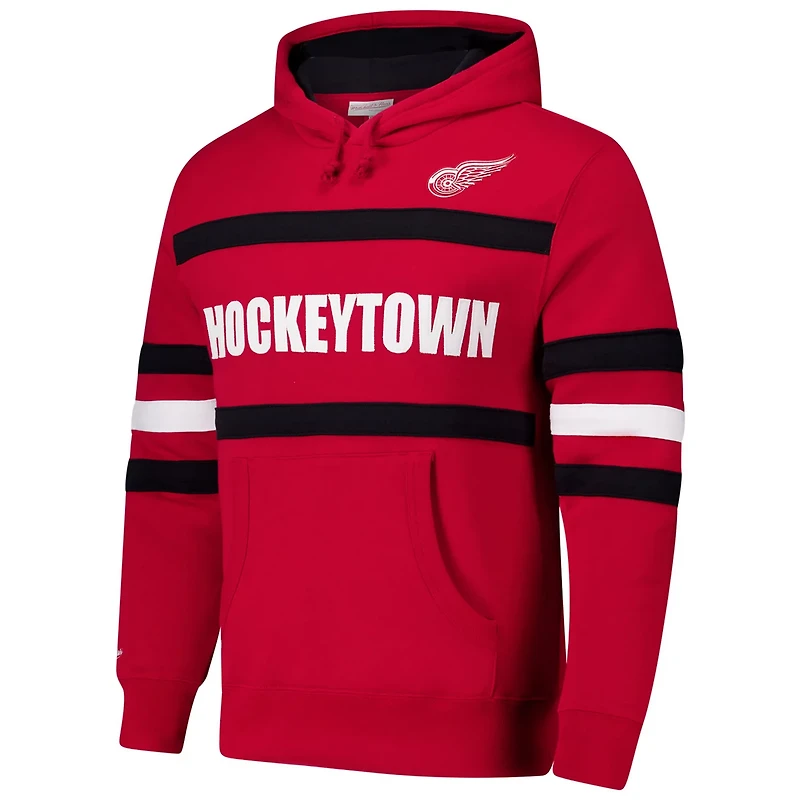 Mitchell  Ness Detroit Wings Head Coach Slogan Pullover Hoodie