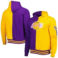 Mitchell  Ness /Gold Los Angeles Lakers Hardwood Classics Split Pullover Hoodie