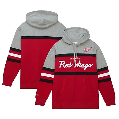 Mitchell  Ness Gray Detroit Wings Head Coach Pullover Hoodie
