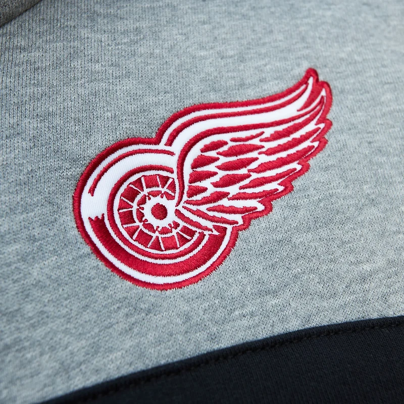 Mitchell  Ness Gray Detroit Wings Head Coach Pullover Hoodie