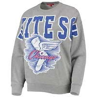 Mitchell  Ness Heathered Gray Chicago Sox Cooperstown Collection Logo Lightweight Pullover Sweatshirt