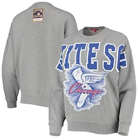 Mitchell  Ness Heathered Gray Chicago Sox Cooperstown Collection Logo Lightweight Pullover Sweatshirt