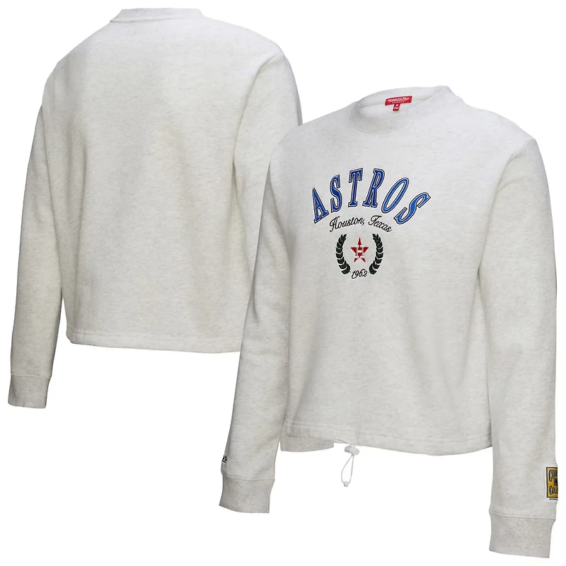 Mitchell  Ness Houston Astros Cropped Toggle Pullover Sweatshirt