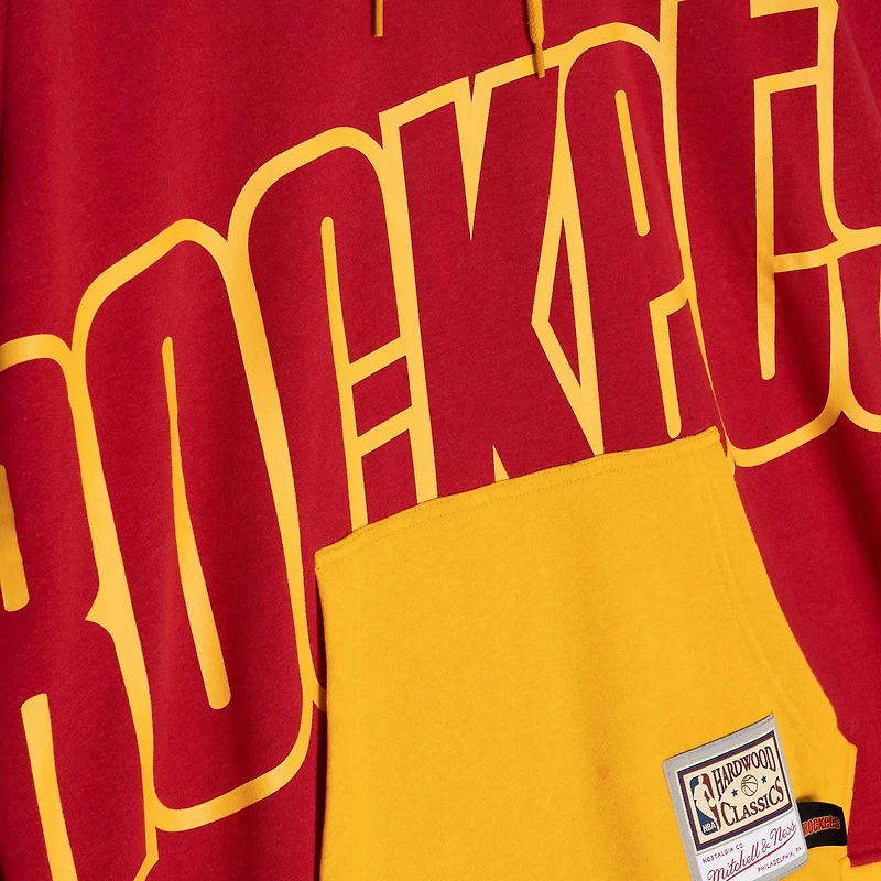 Mitchell  Ness Houston Rockets Hardwood Classics Big Face 50 Pullover Hoodie