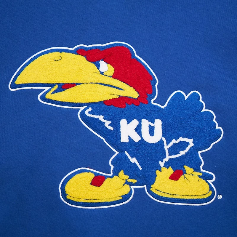 Mitchell  Ness Kansas Jayhawks Chainstich Fleece Pullover Hoodie