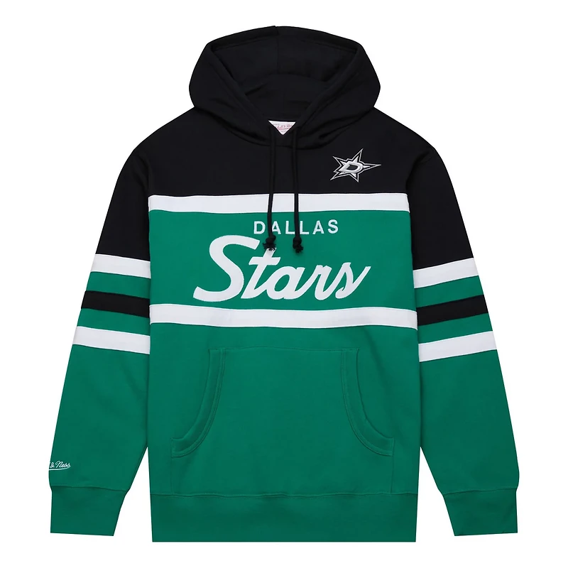 Mitchell  Ness Kelly Black Dallas Stars Head Coach Pullover Hoodie