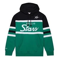 Mitchell  Ness Kelly Black Dallas Stars Head Coach Pullover Hoodie