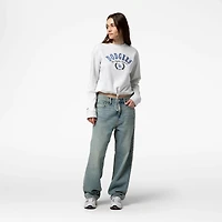 Mitchell  Ness Los Angeles Dodgers Cropped Toggle Pullover Sweatshirt