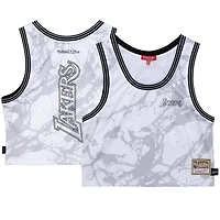 Mitchell  Ness Los Angeles Lakers Hardwood Classics Marble Cropped Tank Top