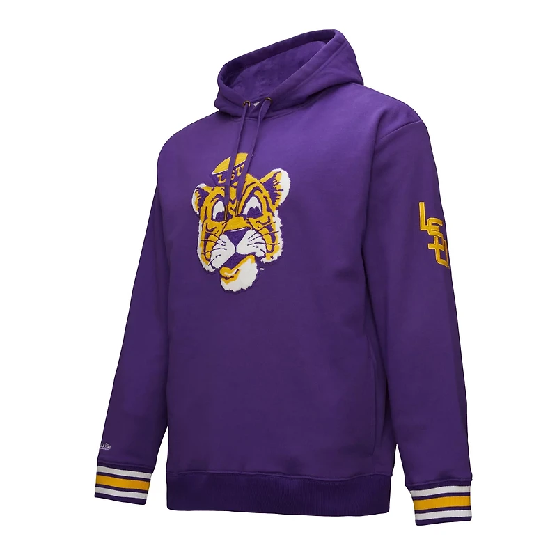 Mitchell  Ness LSU Tigers Chainstich Fleece Pullover Hoodie