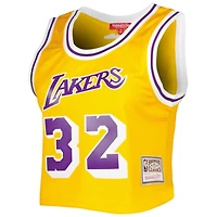 Mitchell  Ness Magic Johnson Los Angeles Lakers 1984 Hardwood Classics Crop Player Tank Top