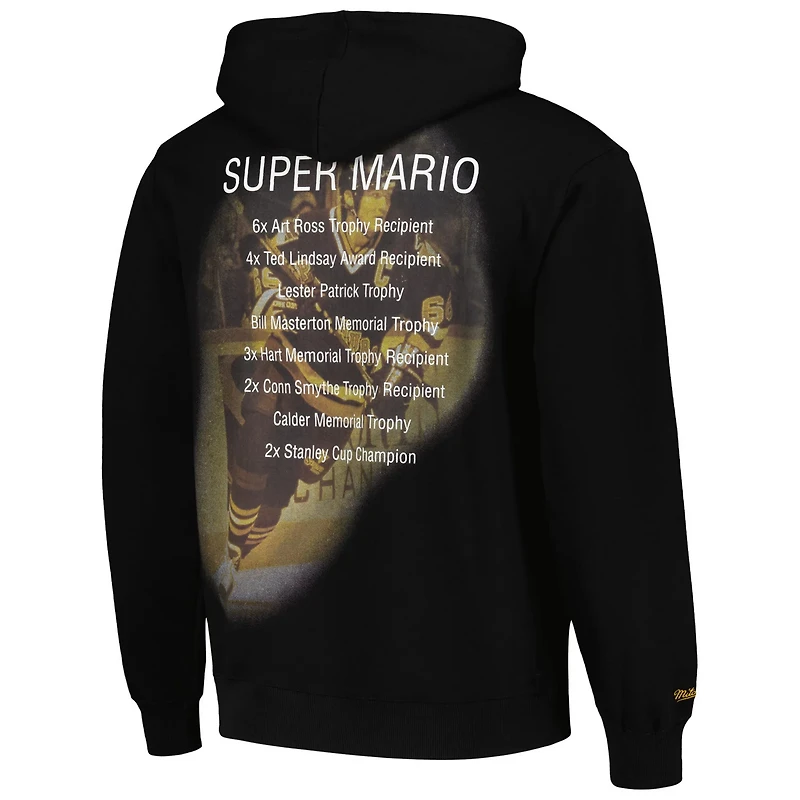 Mitchell Ness Mario Lemieux Pittsburgh Penguins Premium Name Number Fleece Pullover Sweatshirt