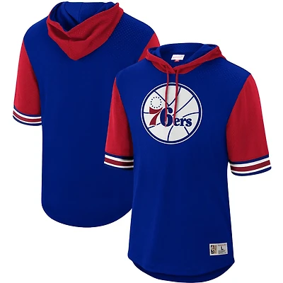 Mitchell & Ness Men's Philadelphia 76ers Hardwood Classics Buzzer Beater Mesh Pullover Hoodie