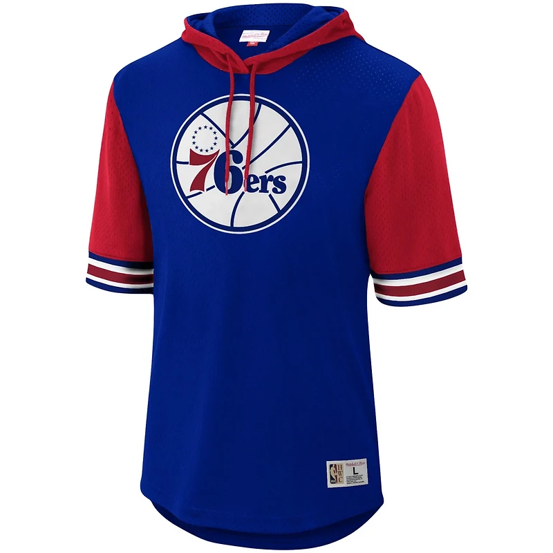 Mitchell & Ness Men's Philadelphia 76ers Hardwood Classics Buzzer Beater Mesh Pullover Hoodie