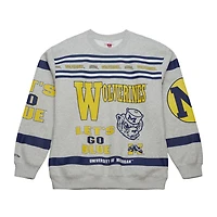 Mitchell  Ness Michigan Wolverines All Over Print Sweatshirt
