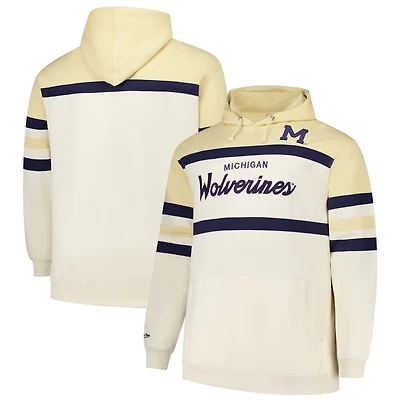 Mitchell  Ness Michigan Wolverines Big Tall Head Coach Pullover Hoodie