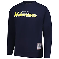 Mitchell  Ness Michigan Wolverines Elite Script Pullover Sweatshirt