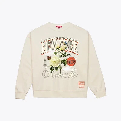 Mitchell  Ness New York Knicks Floral Crewneck Sweatshirt