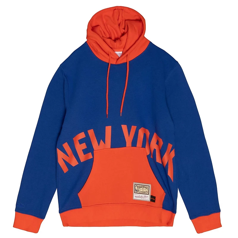 Mitchell  Ness New York Knicks Hardwood Classics Big Face 50 Pullover Hoodie