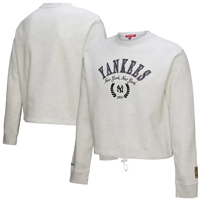 Mitchell  Ness New York Yankees Cropped Toggle Pullover Sweatshirt