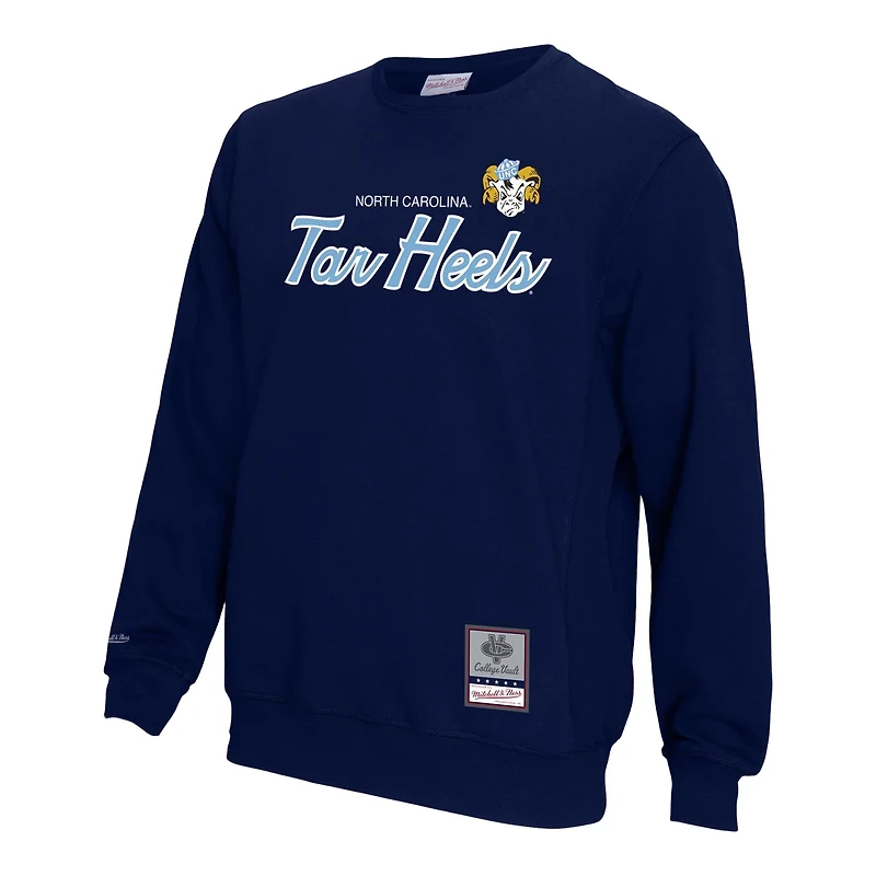 Mitchell  Ness North Carolina Tar Heels Elite Script Pullover Sweatshirt