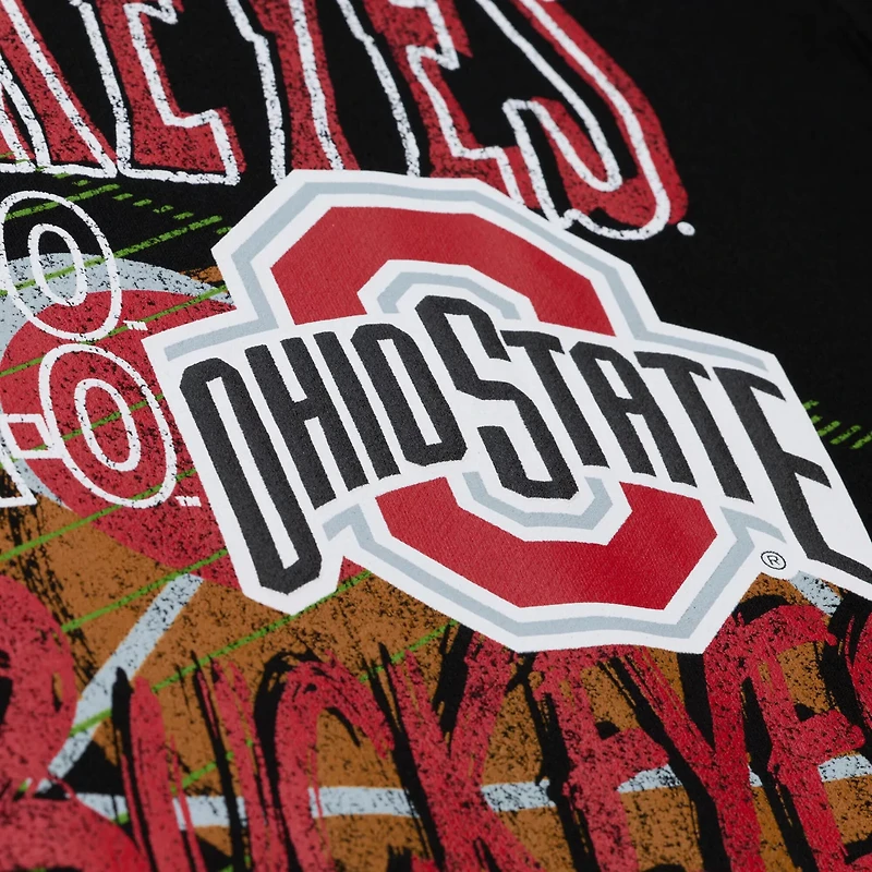 Mitchell  Ness Ohio State Buckeyes Half Time Fleece Crewneck Sweatshirt