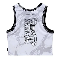 Mitchell  Ness Philadelphia 76ers Hardwood Classics Marble Cropped Tank Top
