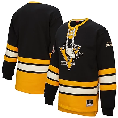 Mitchell  Ness Pittsburgh Penguins Heritage Lace-Up Pullover Sweatshirt