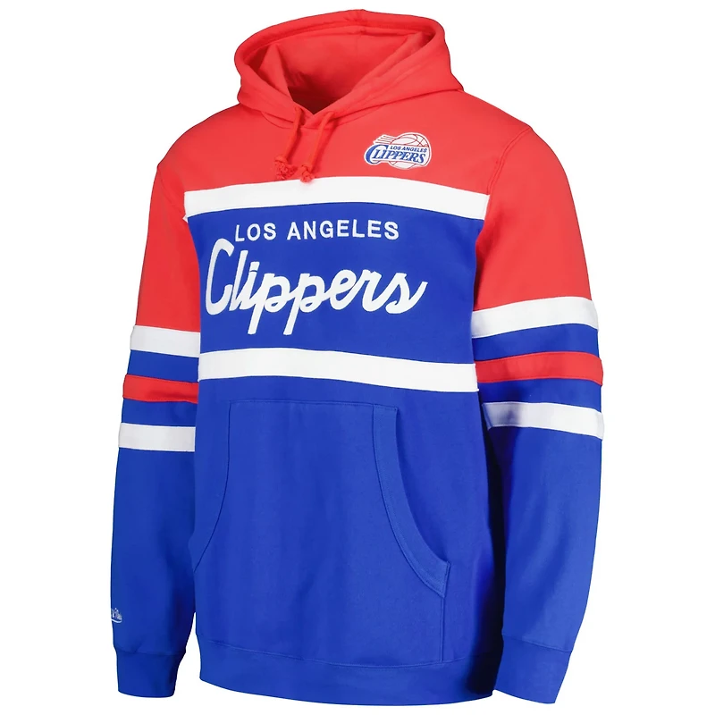 Mitchell Ness Red LA Clippers Head Coach Pullover Hoodie