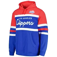 Mitchell  Ness Red LA Clippers Head Coach Pullover Hoodie