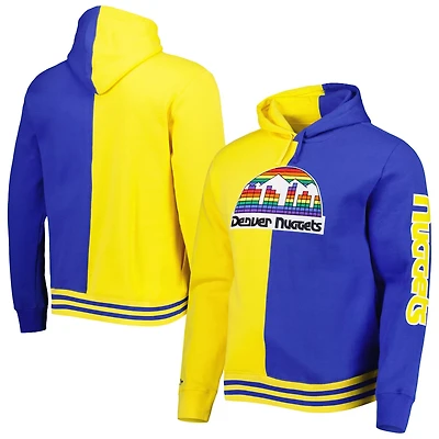 Mitchell  Ness Royal Denver Nuggets Hardwood Classics Split Pullover Hoodie
