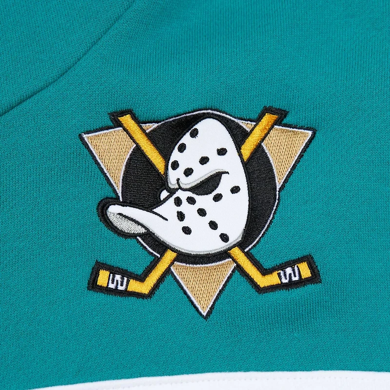 Mitchell  Ness Teal Anaheim Ducks Head Coach Pullover Hoodie
