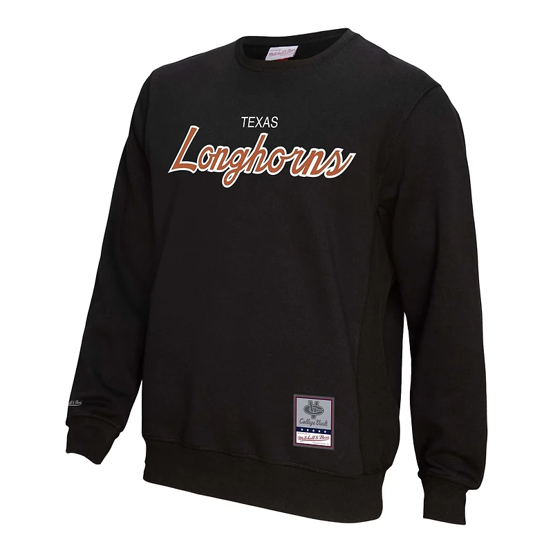 Mitchell  Ness Texas Longhorns Elite Script Pullover Sweatshirt